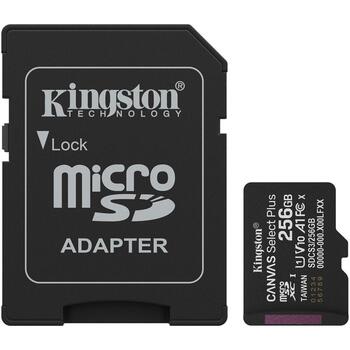 Kingston Название 256GB microSDXC Canvas Select Plus Gen3 SDCS3/256GB, 256GB, 150MB/s, A1, UHS-I, Class 10, V10, exFAT (SDCS3/256GB)