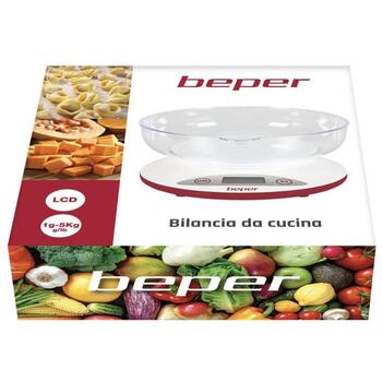 Beper Кухонные весы BP.802, 5кг, 1г, ЖК, функция тарирования, автоматическое отключение, чаша в комплекте (BP.802)