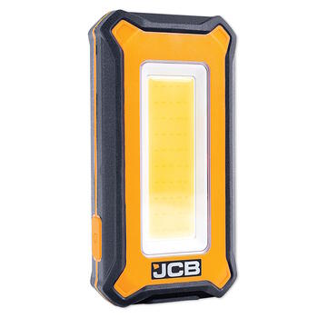 JCB viegls uzlādējams LED darba lukturis darbnīcai un būvlaukumam 1000lm 3 režīmi magnēts āķis USB Powerbank IP54 JCB-WL-PALM (JCB-WL-PALM)