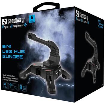 Sandberg 2in1 USB хаб 133-92, 1500 Mbit/s, 1 м, 4 порта, USB 2.0, Plug and Play (133-92)