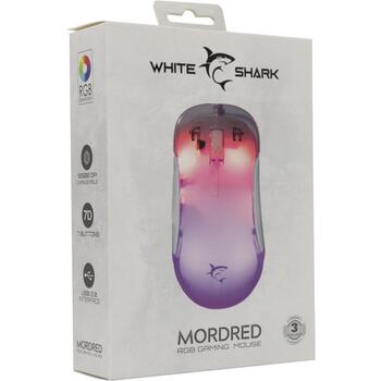 White Shark Мышь MORDRED-W GM-5017, 12800 DPI, 7 кнопок, USB 2.0, 1.8 м, RGB подсветка, оптическая, эргономичная (MORDRED-W)