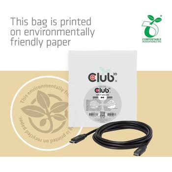 Club3D USB-C strāvas kabelis CAC-2506, 2m, 240W, USB-C uz USB-C, USB PD 3.1 EPR, 48V/5A, E-Marker, datu pārraides bloķētājs, melns (CAC-2506)