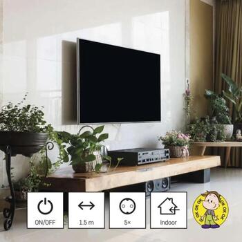 Emos Удлинитель PC1521R, 1,5м, 5x2P+PE, 3680W, PVC, с выключателем, защита от детей (PC1521R)