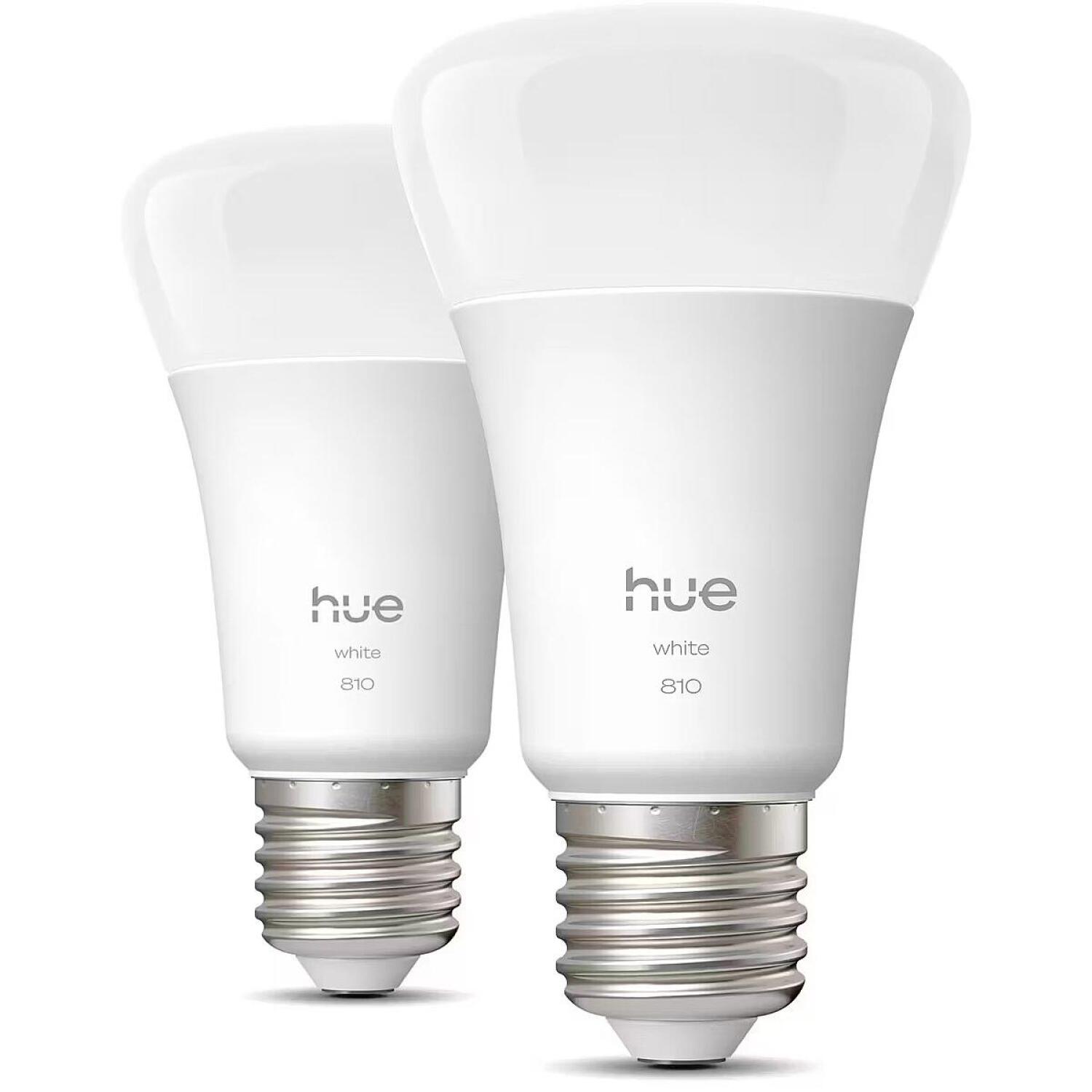 Philips Hue светодиодная лампа W 810 A60 2P EU 8721103072566, 7 Вт, E27, 810 лм, 2700 К, 220-240 В, Bluetooth, Zigbee, 2 шт (8721103072566)
