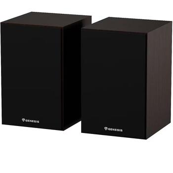Genesis колонки Arsen 302BT NGS-2344, 20Вт, 2.0 канала, Bluetooth 5.3, 50-20000Гц, активные, bass reflex, коричневый (NGS-2344)