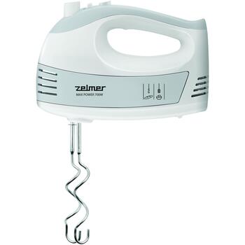 Zelmer Миксер ZHM2459S 70305661P, 700W, 5 скоростей, Турбо, 2 венчика, 2 крюка для теста, резиновая ручка (70305661P)