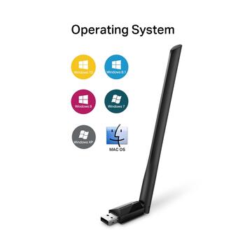 AC600 высокоусиленный беспроводной двухдиапазонный USB-адаптер, TP-Link, Archer T2U Plus, 600 Мбит/с, 5dBi (ARCHERT2UPLUS)