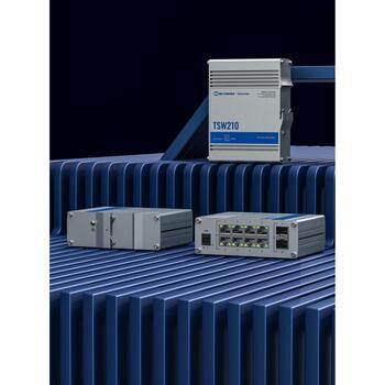 Teltonika коммутатор TSW210 8 x 10/100/1000 Мбит/с, 2 SFP, IP30, DC 7-57 В, DIN монтаж, алюминий (TSW210)