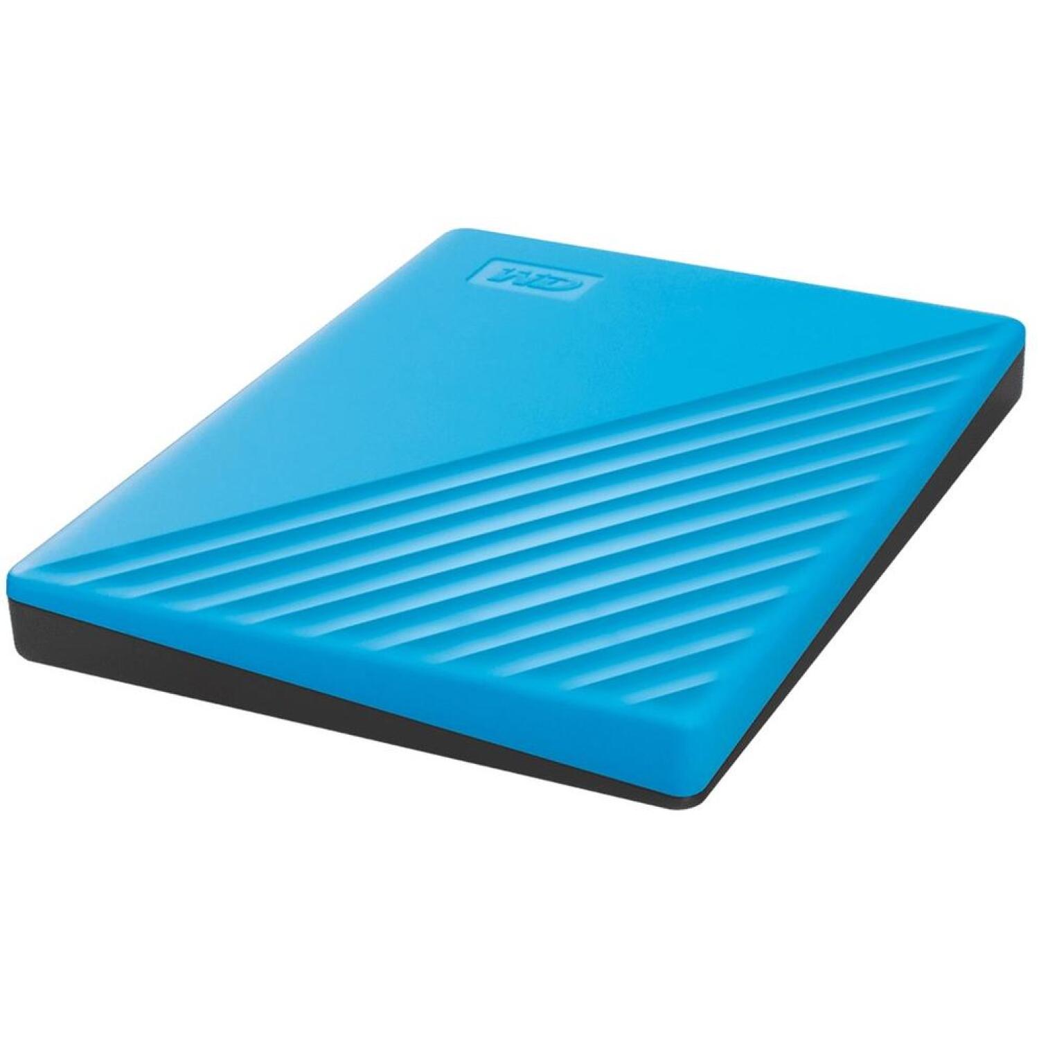 WD My Passport внешний жесткий диск, 2 ТБ, USB 3.2 Gen 1, синий, WDBYVG0020BBL-WESN, 256-битный AES, защита паролем (WDBYVG0020BBL-WESN)