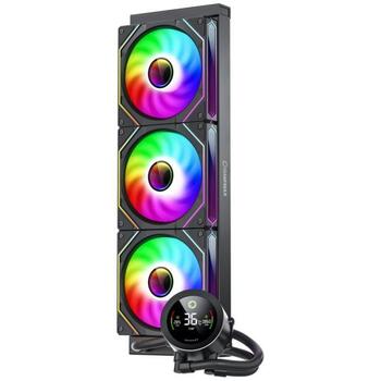 Gamemax procesora šķidruma dzesētājs ICEBURG 360 DIGITAL BK, 58.8 cfm, 800-1800 rpm, ARGB LED apgaismojums, TDP līdz 290W (ICEBURG 360 DIGITAL BK)