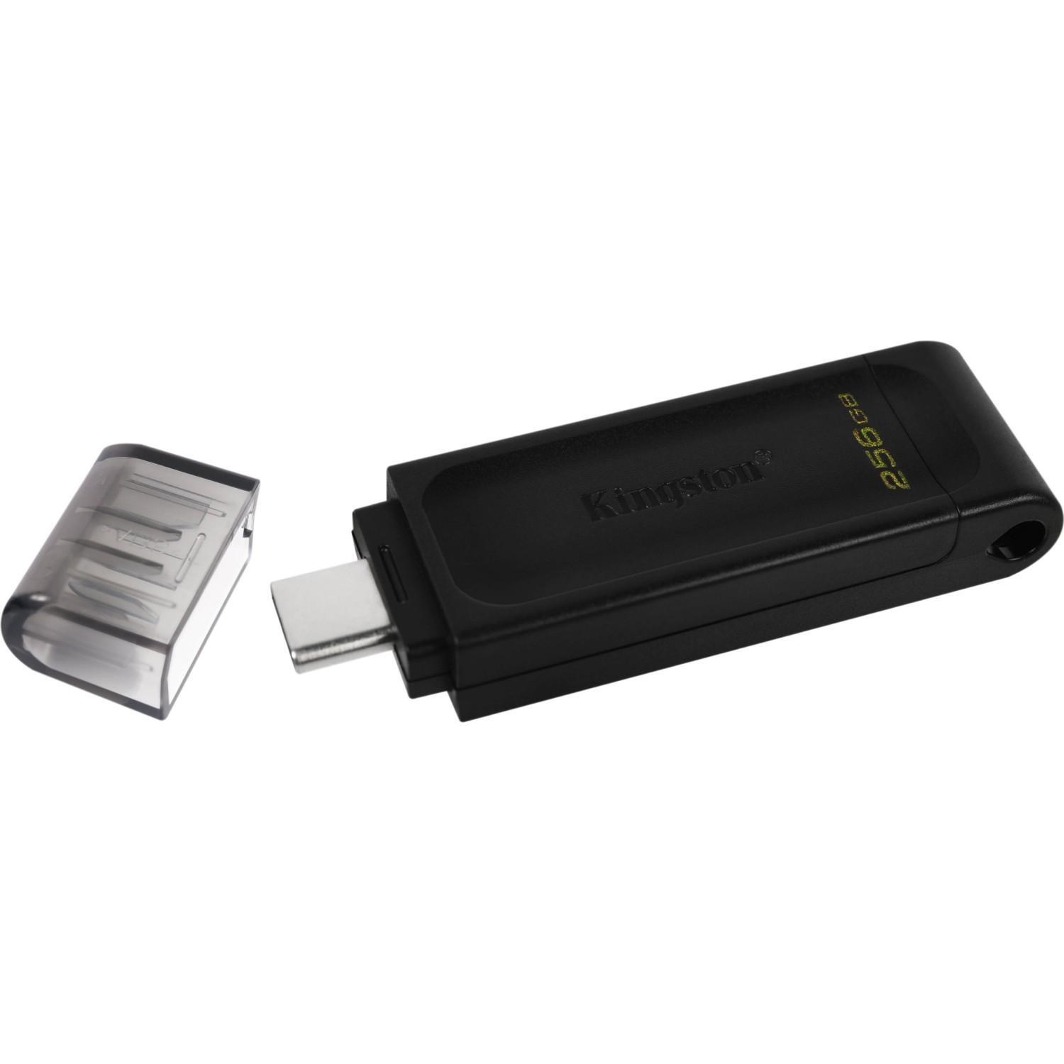 Kingston DataTraveler 70 DT70/256GB, 256 ГБ, USB Type-C, USB 3.2 Gen 1, до 200 МБ/с, водонепроницаемый дизайн (DT70/256GB)