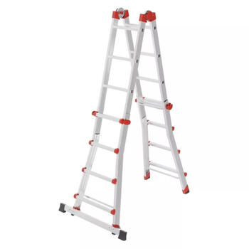 Hailo M80 037516007 daudzfunkcionālās kāpnes, alumīnijs, 4x4 pakāpieni, 150kg, 410cm, regulējamas (037516007)
