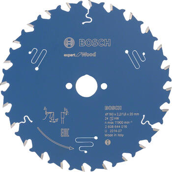 Ripz.disks Expert forWood 160 x 20 x 2,2 mm, 24, Rokas ripzāģiem RIPZĀĢA ASMENS EXPERT FOR WOOD, 2608644016, BOSCH (2608644016)