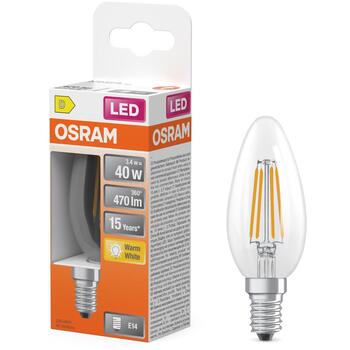 Osram Лампа E14 4099854467776, 3.4 Вт, 470 лм, Теплый белый, IP20, 15000 ч (4099854467776)