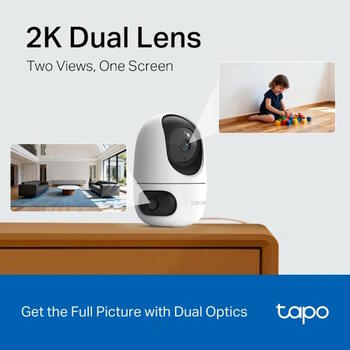 TP-Link WiFi внутренняя IP камера Pan Tilt Dual Lens Tapo C245D 2K 3MP AI обнаружение ночное видение Белый (TAPO C245D)