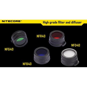 Nitecore Фильтр для фонаря NC-NFG40, 4 см, черный, зеленый, резина, закаленное стекло, 24 месяца гарантии (NC-NFG40)