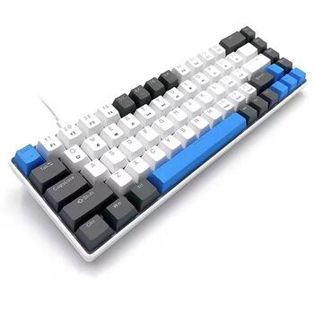 Media-Tech MT1259 Red Core MX60, механическая клавиатура, 68 клавиш, 1.6м, USB, белый/серый/синий, подсветка (MT1259)