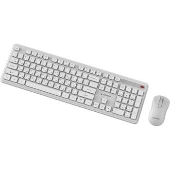 Gembird Клавиатура и мышь KBS-WPS-01-W-CYRL, 2.4GHz, 105 клавиш, 3 кнопки, белый, QWERTY, мультимедийные клавиши (KBS-WPS-01-W-CYRL)