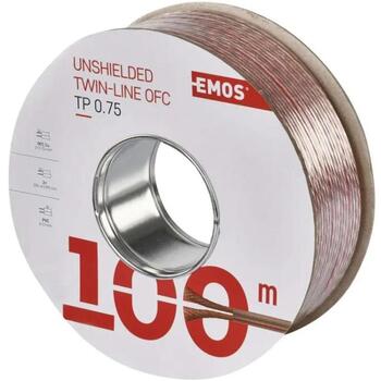 Emos Кабель для динамиков SP075/TP S8307, 100 м, 0,75 мм2, 50 В, прозрачный, ПВХ (S8307)