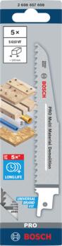5 zobenzāģa asmeņi S610 VF, Zobenzāģiem PRO MULTI MATERIAL DEMOLITION S610VF ASMENS, 2608657608, BOSCH (2608657608)