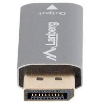 Lanberg адаптер Displayport на HDMI 8K AD-DP-HD-03, 8K UHD (7680 x 4320), DisplayPort мужской, HDMI женский, серебристый (AD-DP-HD-03)