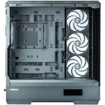 Zalman P50 DS, корпус ATX Mid Tower для ПК, 4x120mm ARGB вентилятора, черный, панорамное стекло, дисплей (P50 DS BLACK)