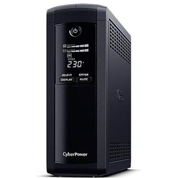 CyberPower Value Pro VP1200ELCD ИБП, 1,2кВА, 720Вт, 5xType F, ЖК-дисплей, USB, AVR, 4мин/12мин, 450Дж, 1,5м (VP1200ELCD)