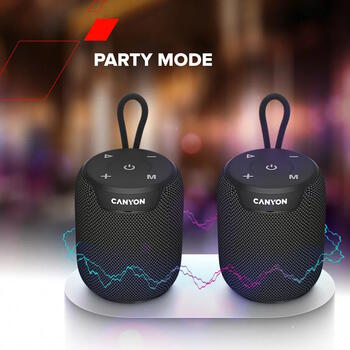 Портативная Bluetooth колонка мощностью 10 Вт с защитой от воды IPX6 и TWS соединением OnMove 9 Чёрная CNE-CBTSP9 CANYON (CNE-CBTSP9)