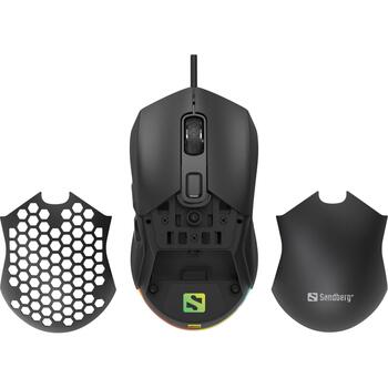 Sandberg Игровая мышь 640-28, 120г, 1.5м, 6 кнопок, 800-12800 DPI, USB, LED подсветка (640-28)