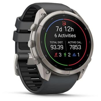 Garmin смарт-часы Fenix 9 Pro 010-04337-21, 1,5-дюймовый AMOLED, 466x466 пикселей, 64 ГБ, 31 день, 744 ч, 10 ATM, титановый корпус (010-04337-21)