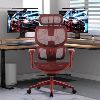 Onex Spēļu krēsls Ventra Premium ONEX-VENTRA-RD, 68x66x114-124 cm, sarkans, ergonomisks, 125 kg, 5 ritenīši, 60 mm, Multiblock (ONEX-VENTRA-RD)