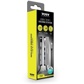 PORT DESIGNS Docking Type C 9 In 1 - 1 X 4K HDMI - Pd 85W - Retail Btoc Only | PORT CONNECT (900164)
