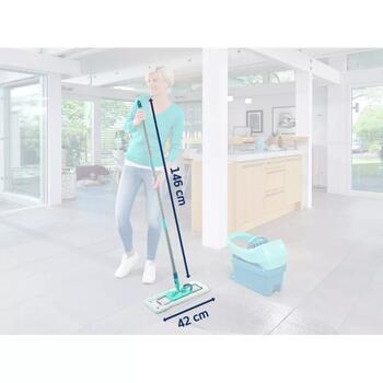 Leifheit Profi XL micro duo 1055019, grīdas birste ar saliekamu kātu, 42cm, 360° grozāma pamatne (1055019)