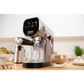Zelmer Кофемашина ZCM7300 71707053P, 1360Вт, 20бар, 0.9л, портафильтр, сенсорная панель, вспенивание молока, несколько чашек (71707053P)