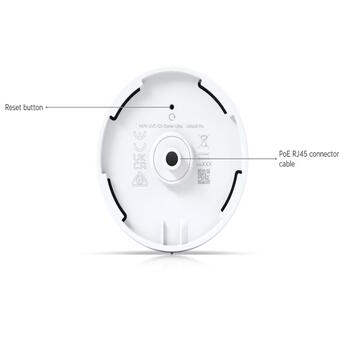 IP PoE наблюдательная камера 2K 4 MP 2688×1512 PoE 30 fps ультраширокий угол обзора 102.4° IR ночное видение до 20 м AI детекция событий RJ45 монтаж потолок/стена UVC-G5-Dome Ultra Белая Ubiquiti (UVC-G5-DOME-ULTRA)