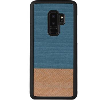 Man&Wood Чехол M6140B, 6.2, Синий, натуральное дерево, поликарбонат, совместим с Samsung Galaxy S9 Plus (M6140B)