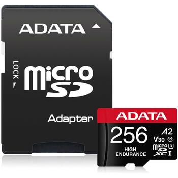 Adata карта памяти micro SDXC AUSDX256GUI3V30SHA2-RA1 256 ГБ, скорость чтения 100 МБ/с, скорость записи 80 МБ/с, UHS класс 3, V30 (AUSDX256GUI3V30SHA2-RA1)
