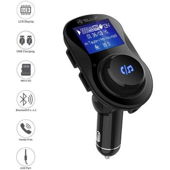 Tellur FM модулятор FMT-B3 TLL622021, 87.5-108.0MHz, USB зарядка, MicroSD, черный цвет, поддержка MP3, дисплей (TLL622021)