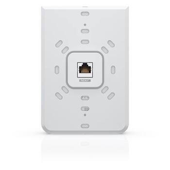 Wi Fi 6 sienā montējams piekļuves punkts ar 4× GbE RJ45 1× PoE in + 1× PoE out līdz 5.3 Gb s kopējā datu caurlaidspēja 300+ ierīču atbalsts UniFi6 In Wall U6 IW Balts Ubiquiti (U6-IW)