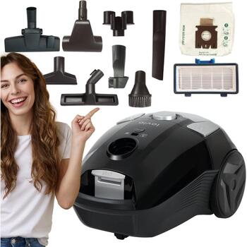 Lovio Пылесос LVBVC001, 700W, 4.45kg, 5l, HEPA H13, телескопическая труба, 10м радиус действия, дружелюбный к аллергикам (LVBVC001)