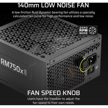 Corsair RM750x SHIFT CP-9020298-EU, 750W, ATX12V 3.1/EPS12V, 140mm ventilators, pilnībā modulārs, melns (CP-9020298-EU)