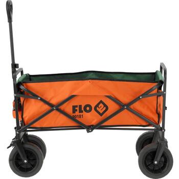 Flo складная садовая тележка 90181, 100kg, 910x560x1000mm, стальная рама, Oxford 600D полиэстер, 4 колеса ПВХ, 190mm, тормоз (90181)