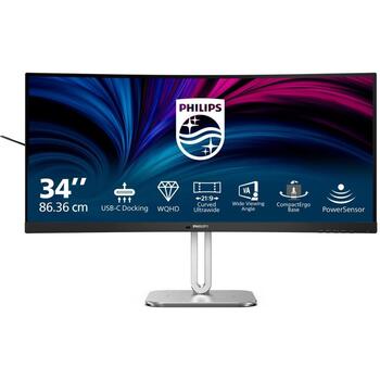Philips LED монитор 34B2U5600C/00, 34'', VA, 3440 x 1440 пикселей, 60 Гц, 4 мс, 300 кд/м², HDMI порты 2 (34B2U5600C/00)