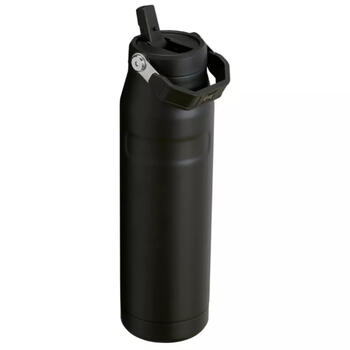 Stanley® Термобутылка с трубочкой The IceFlow Bottle Flip Straw 2.0, 2812111063, 1,06л, черный, холод до 15ч, со льдом до 3 дней (2812111063)