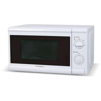 Radiola СВЧ-печь RAMW2120SMW, 700W, 20L, 5 уровней мощности, 35 мин таймер, белый, поворотное управление (RAMW2120SMW)