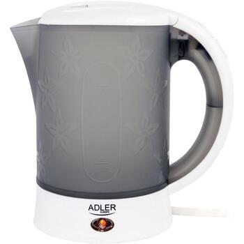Adler Путешествующий чайник AD 1268, 600 W, 0.6 L, Пластик, Белый, Автоматическое отключение, Индикатор уровня воды (AD 1268)
