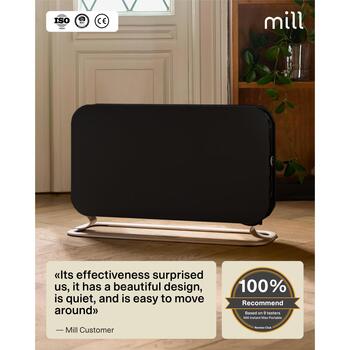 Mill Konvekcijas sildītājs CO2200LEDMAXBLACK, 2200 W, 3 jaudas līmeņi, 5-30 m², LED displejs, klusa darbība, melns (CO2200LEDMAXBLACK)