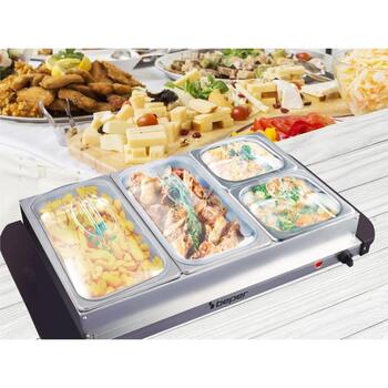 Beper Подогреватель пищи P101TEM002, 300 W, 2x2,4 л, 2x1,1 л, нержавеющая сталь, регулировка температуры (P101TEM002)