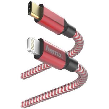 Hama USB Type-C кабель 00183310, 1.5m, 3A, 480Mbit/s, Lightning и USB-C разъемы, прочный, отражающий (00183310)