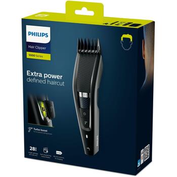 Philips matu griešanas mašīna HC5632/15 28 garuma iestatījumi, akumulatora darbība 90 min, 41 mm asmens, mazgājams (HC5632/15)